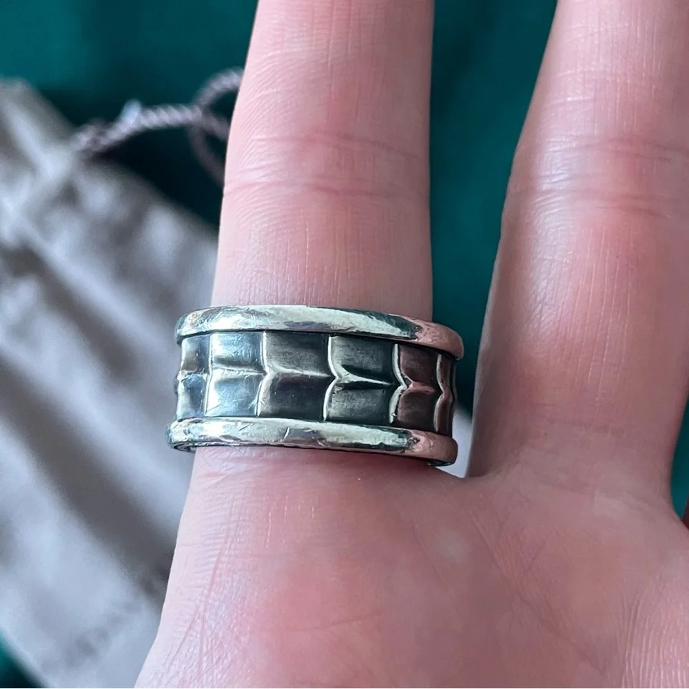 David Yurman Sterling Silver .925 11mm Men's Band D.Y. Armory Collection Ring 9 - Picture 4 of 12